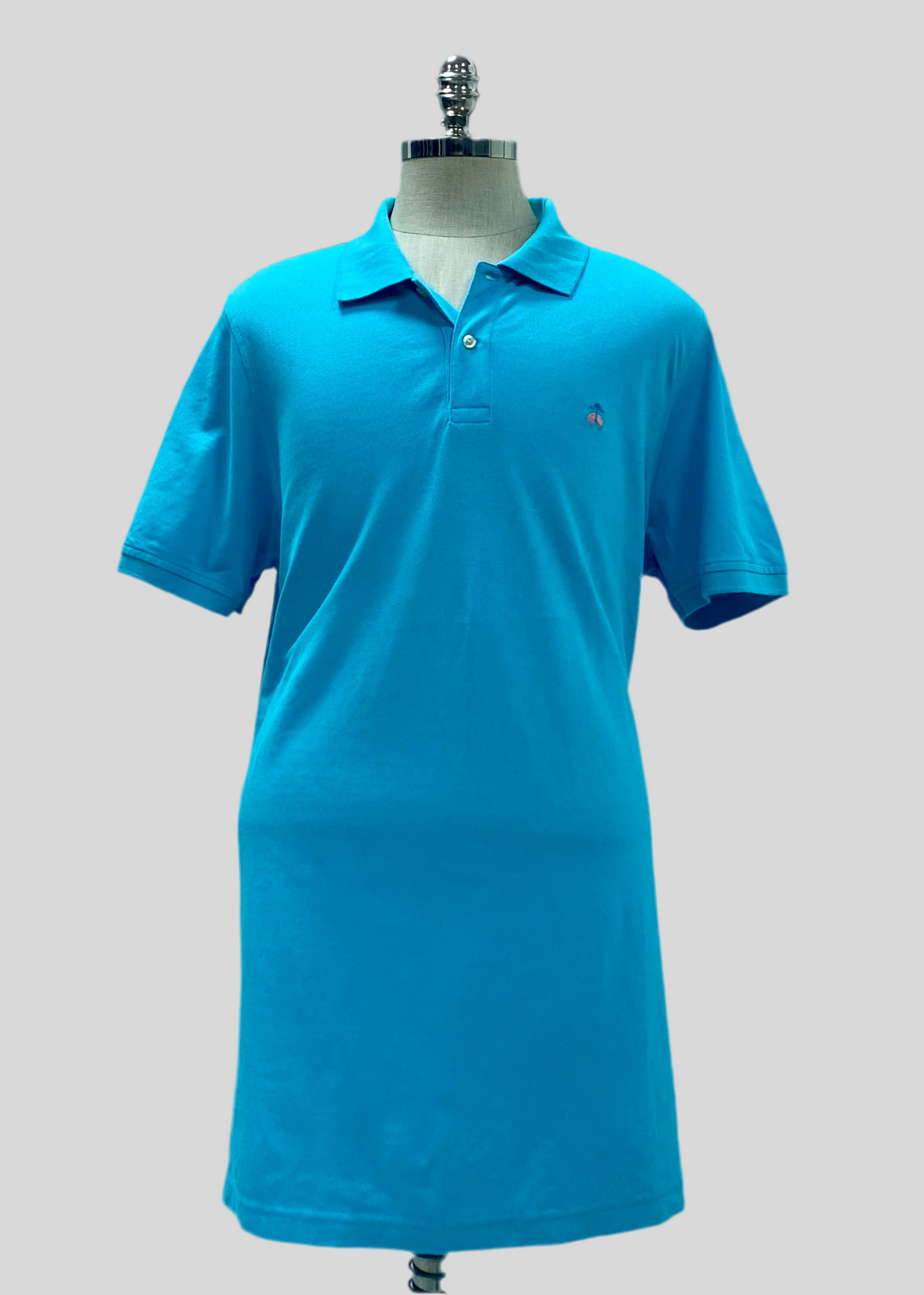 Camiseta Polo Brooks Brothers 🐑 color turquesa intenso Talla XXL Entalle Slim Fit