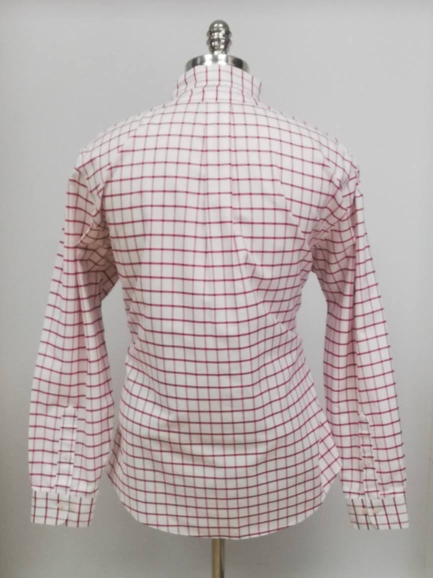 Camisa Brooks Brothers 🐑 color blanco con cuadros en rojo Talla XL Entalle Regular