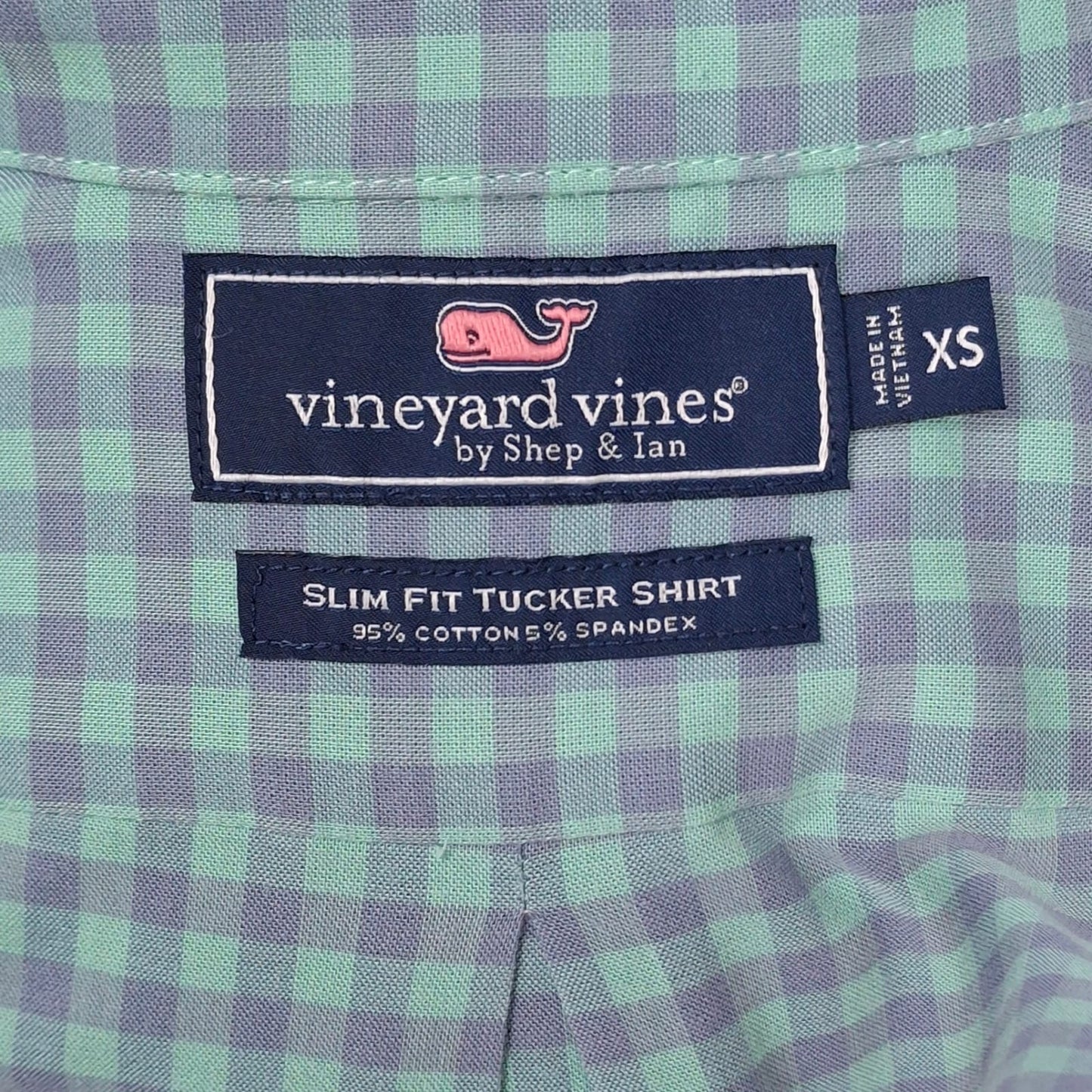 Camisa de cuadros Vineyard Vines 🐳 con patrón de cuadros en color celeste y morado Talla XS Entalle Slim Fit