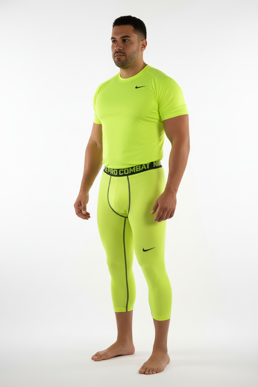 Malla de entrenamiento licra Nike ✔️ Pro Dri-FIT 3/4 para hombre en Color verde intenso Talla L