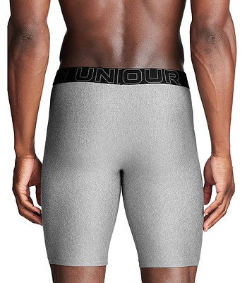 Combo de 3 Boxers Briefs Under Armour 🏋🏽 Tela Performance Tech de 9” de largo color negro, gris claro y oscuro Talla M
