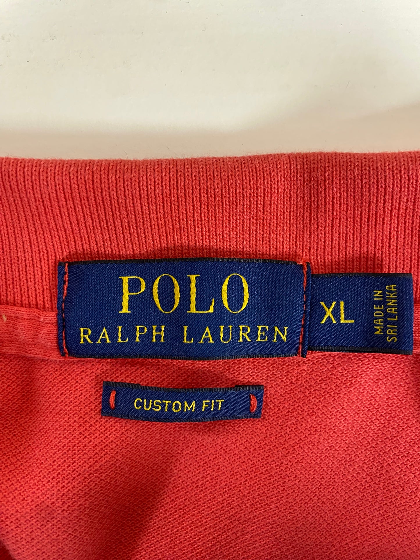 Camiseta Polo Ralph Lauren 🏇🏼 color rojo naranja Talla XL Entalle Custom Slim Fit
