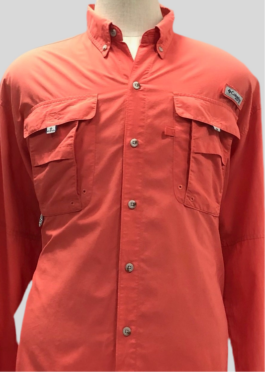 Camisa Columbia 🔹color naranja con Omni Shade Manga larga Talla XL