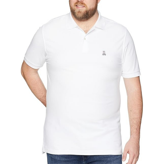 Camiseta Polo Psycho Bunny 🐰  color blanco clásico Talla 5XL Entalle Regular