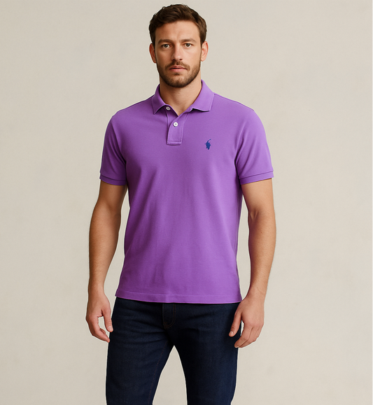 Camiseta Polo Ralph Lauren 🏇🏼color morado Talla L Entalle Custom Slim Fit