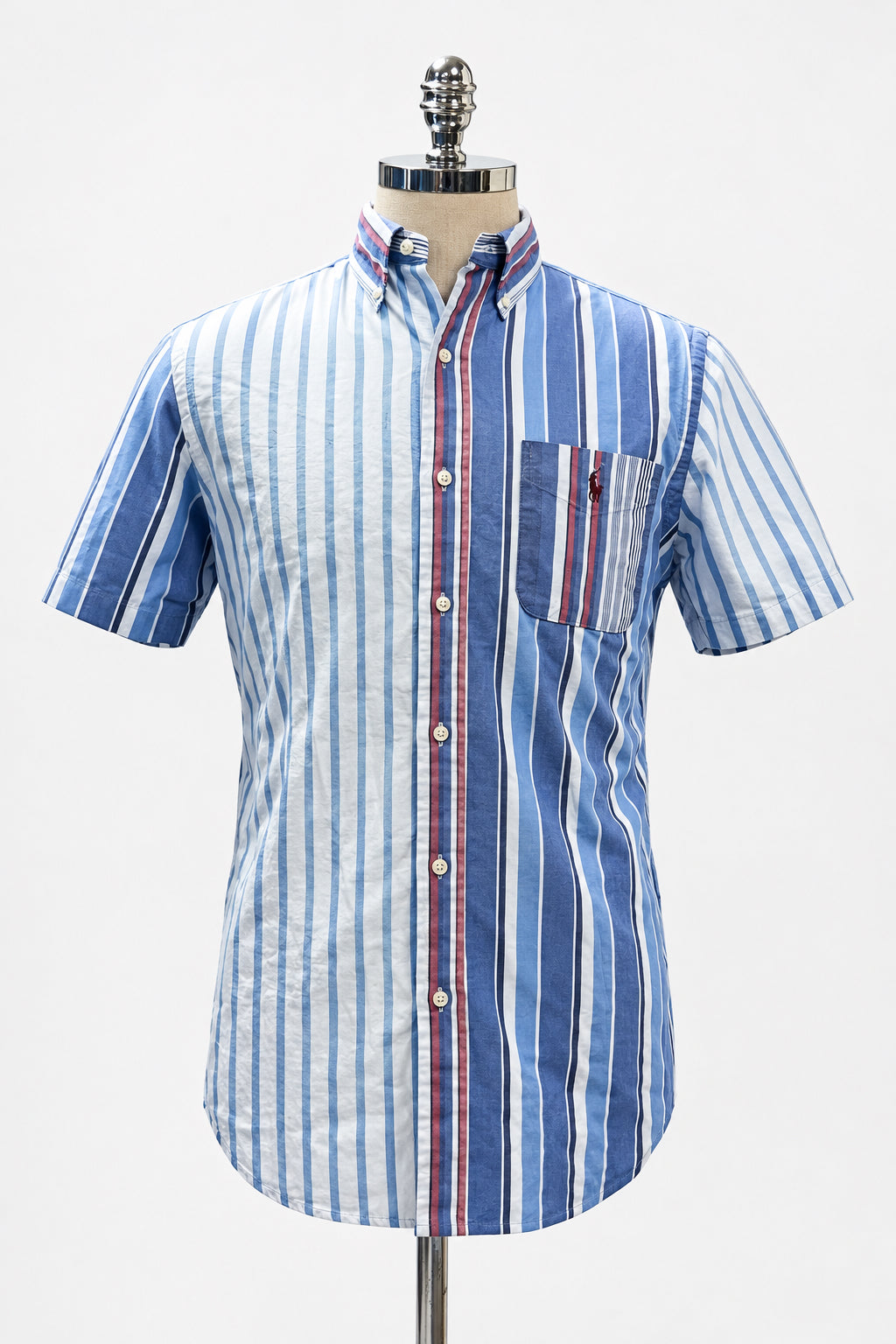 Camisa de botones Polo Ralph Lauren 🏇🏼 Oxford con rayas en rojo, azul y blanco Talla S Entalle Clásico