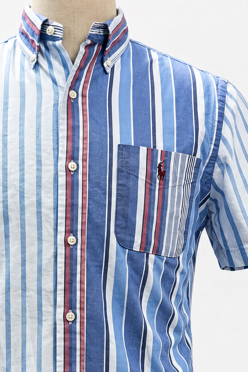 Camisa de botones Polo Ralph Lauren 🏇🏼 Oxford con rayas en rojo, azul y blanco Talla S Entalle Clásico