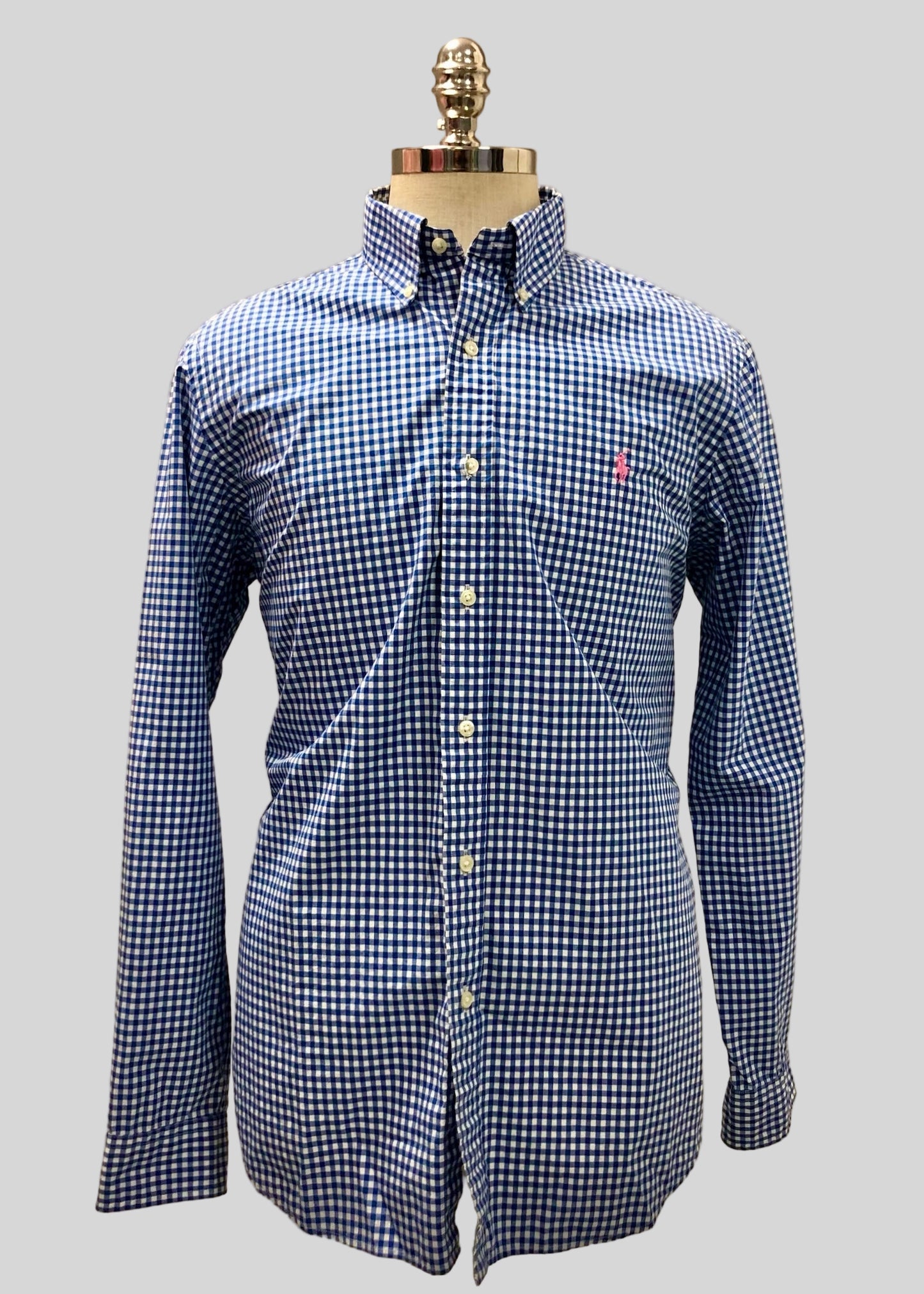 Camisa de botones Polo Ralph Lauren 🏇🏼 de cuadros gingham azul y blanco Talla L Entalle Clásico