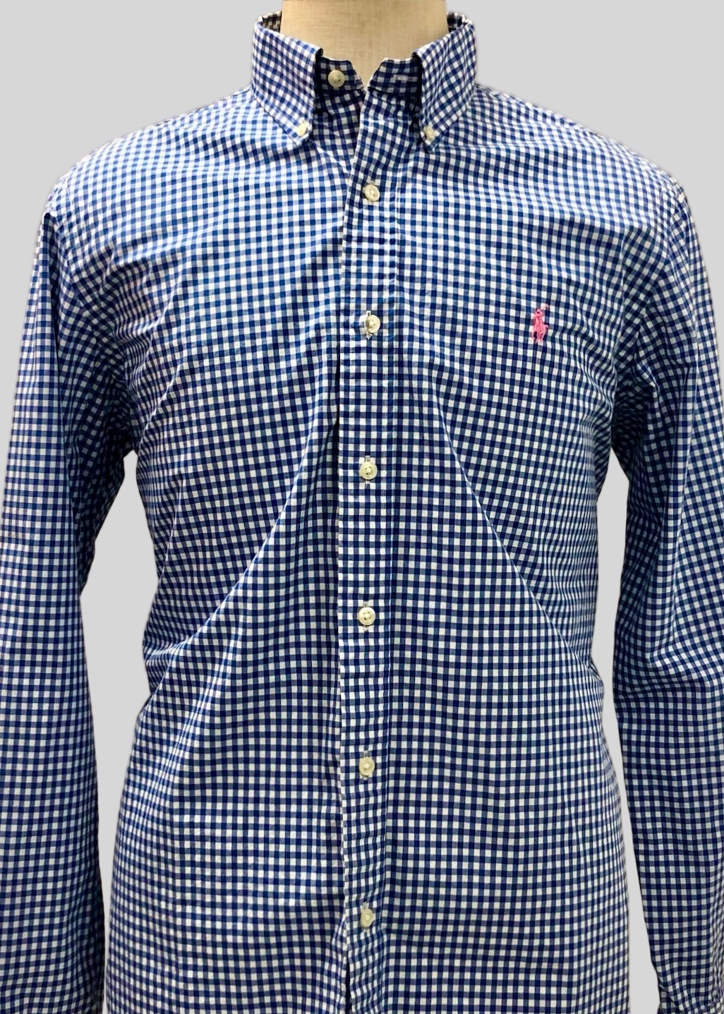 Camisa de botones Polo Ralph Lauren 🏇🏼 de cuadros gingham azul y blanco Talla L Entalle Clásico