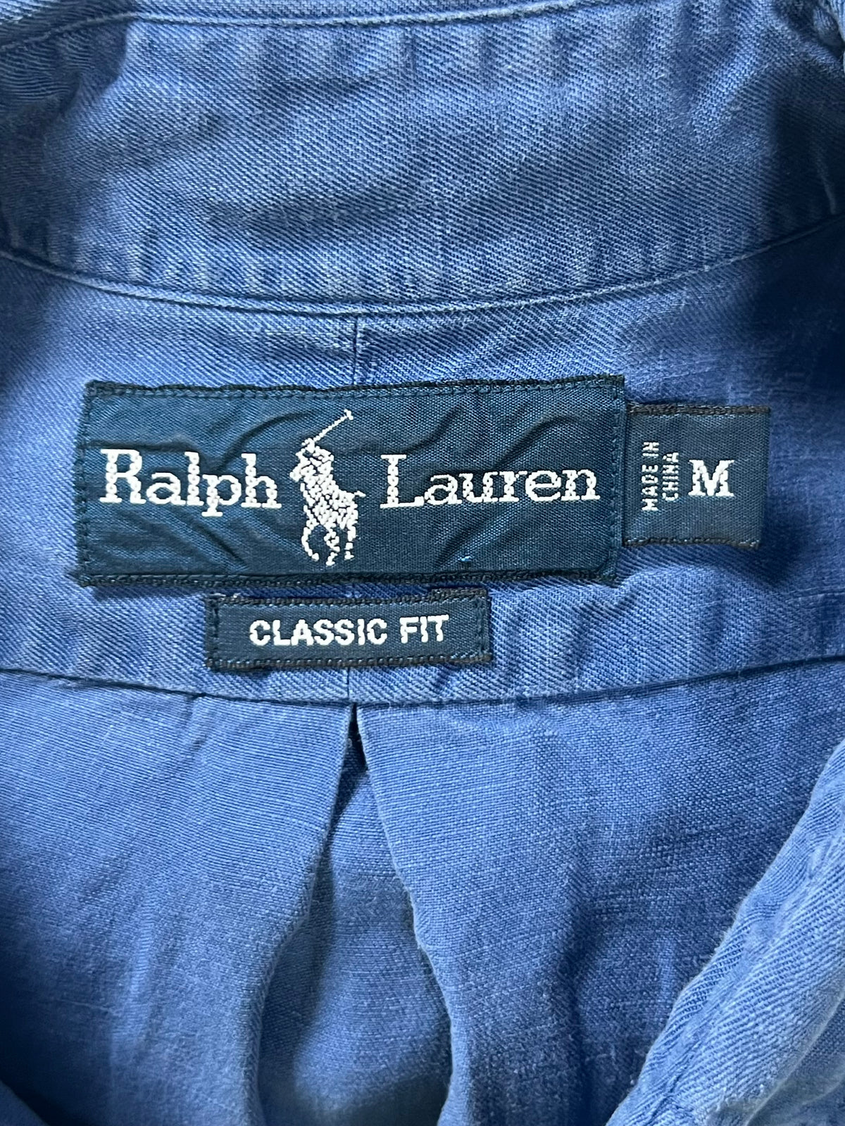 Camisa de botones Polo Ralph Lauren 🏇🏼 De Lino en color azul Talla M Entalle Clásico