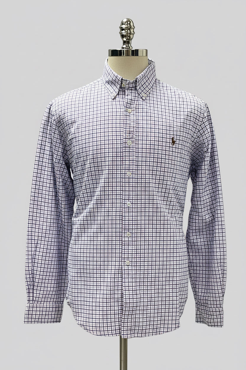 Camisa de botones Polo Ralph Lauren 🏇🏼 Oxford color blanco de cuadros rosado y azul Talla XL Entalle Regular