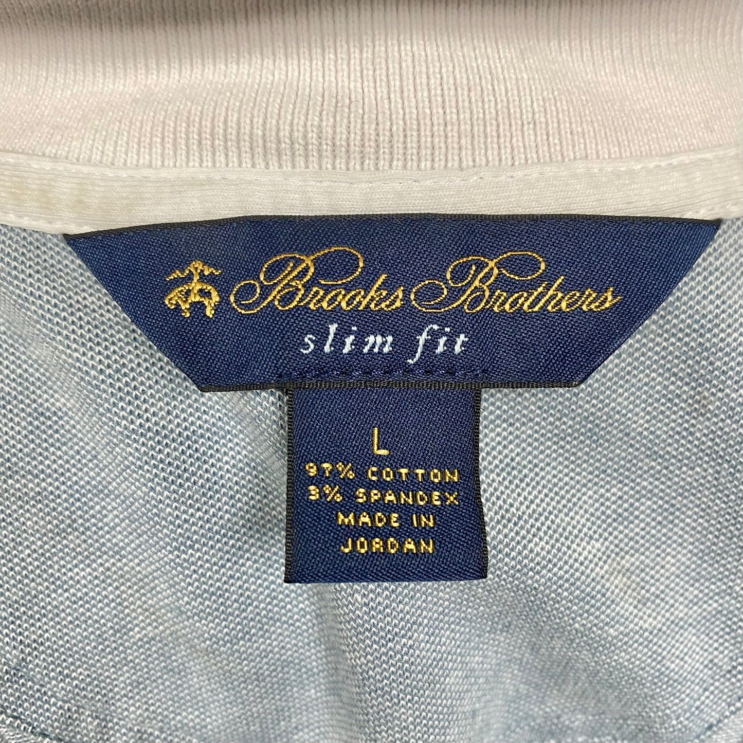 Camiseta Polo Brooks Brothers 🐑 color celeste grisáceo Talla L Slim Fit