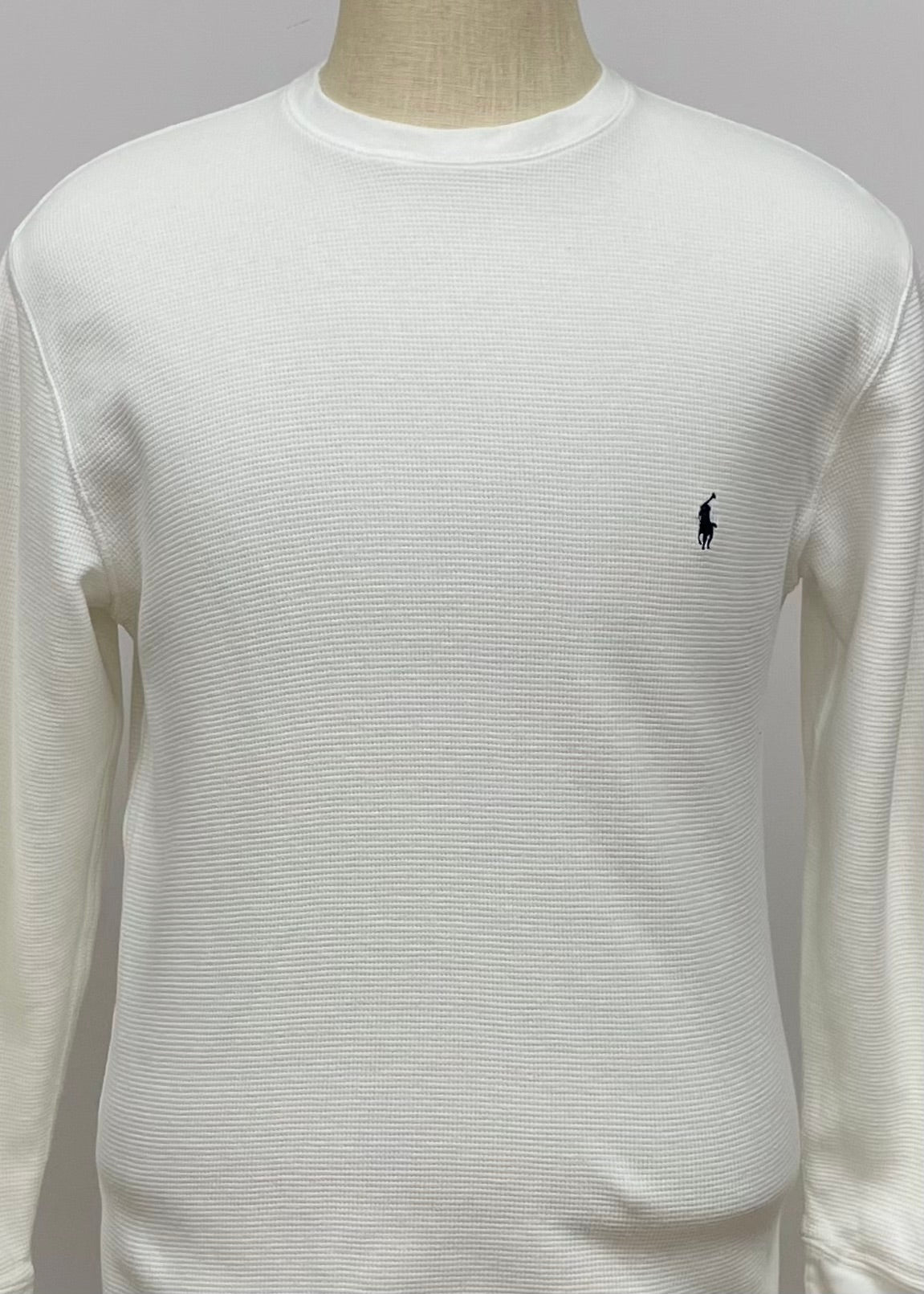 Camiseta cuello redondo Polo Ralph Lauren 🏇🏼 Waffle color blanco manga larga Talla M (ver descripción)