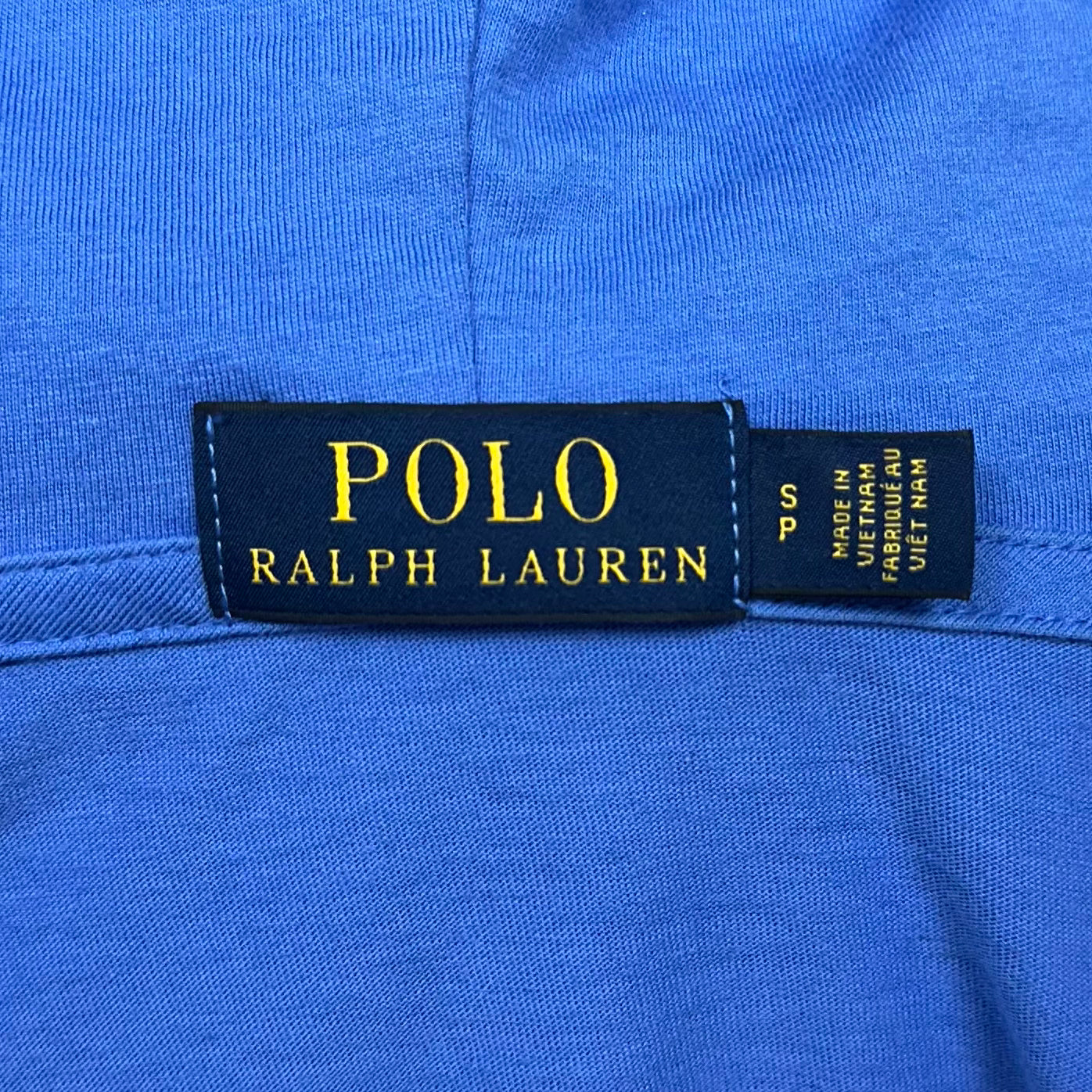 Sueter Jersey con capucha Polo Ralph Lauren 🏇🏼 con patron de rayas en color celeste y blanco Talla S