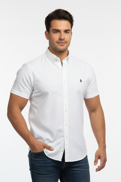 Camisa de botones Polo Ralph Lauren 🏇🏼 Oxford en color blanco Talla XL Entalle Clásico