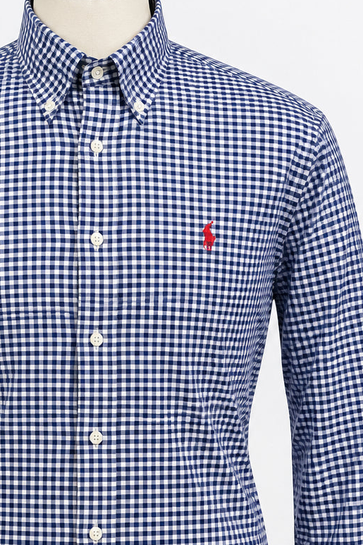 Camisa Polo Ralph Lauren 🏇🏼 de cuadros gingham azul y blanco Talla XL Entalle Clásico