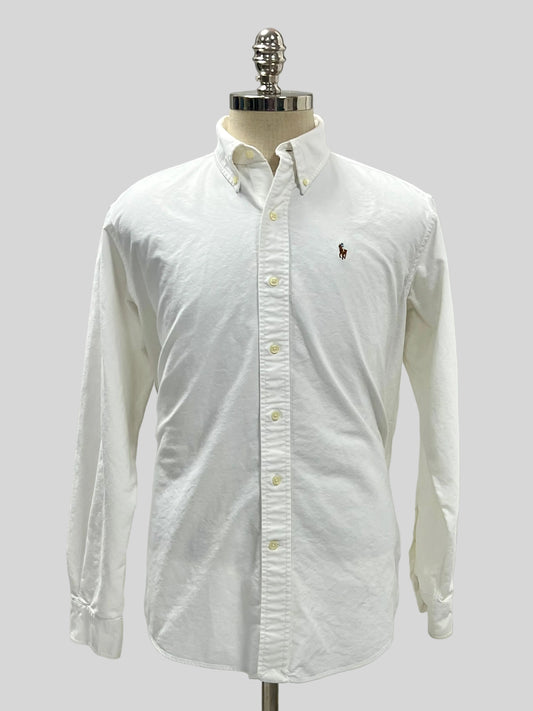 Camisa de botones Polo Ralph Lauren 🏇🏼 Oxford color blanco Talla M Entalle Regular (ver descripción)