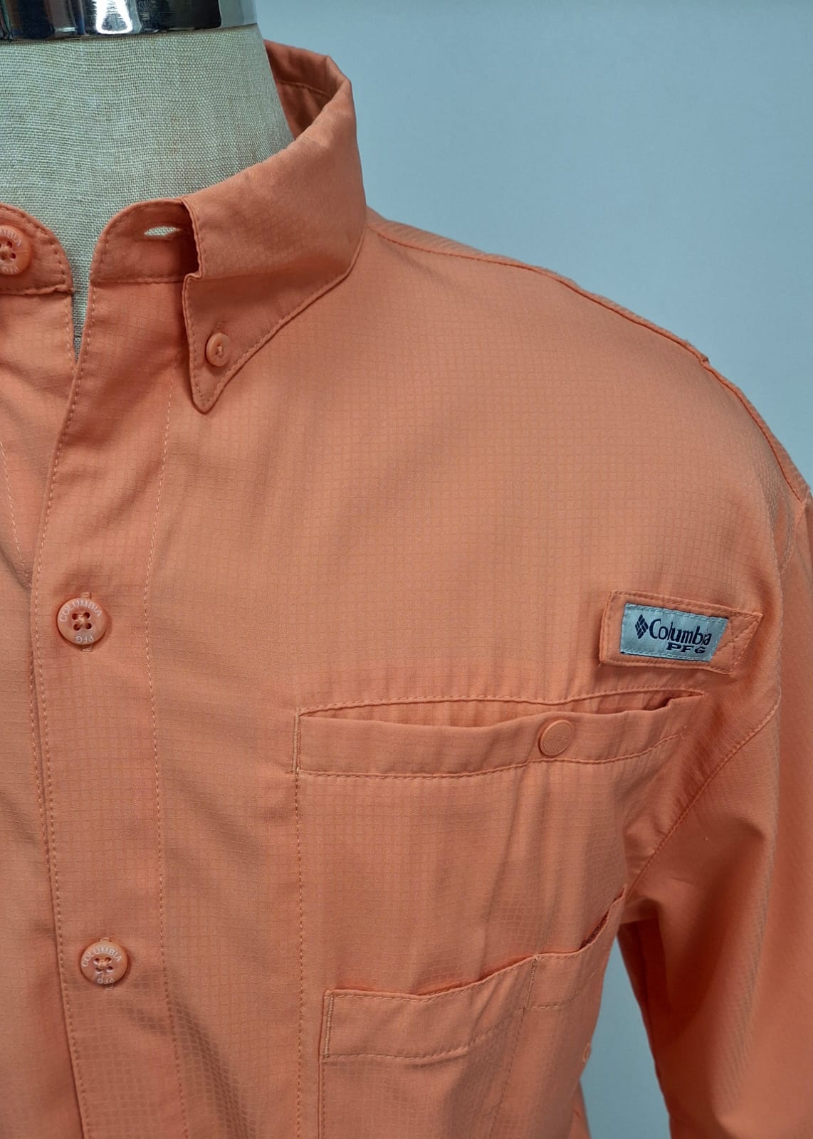 Camisa Columbia 🔹color naranja con Omni Shade Manga corta Talla M (ver descripción)