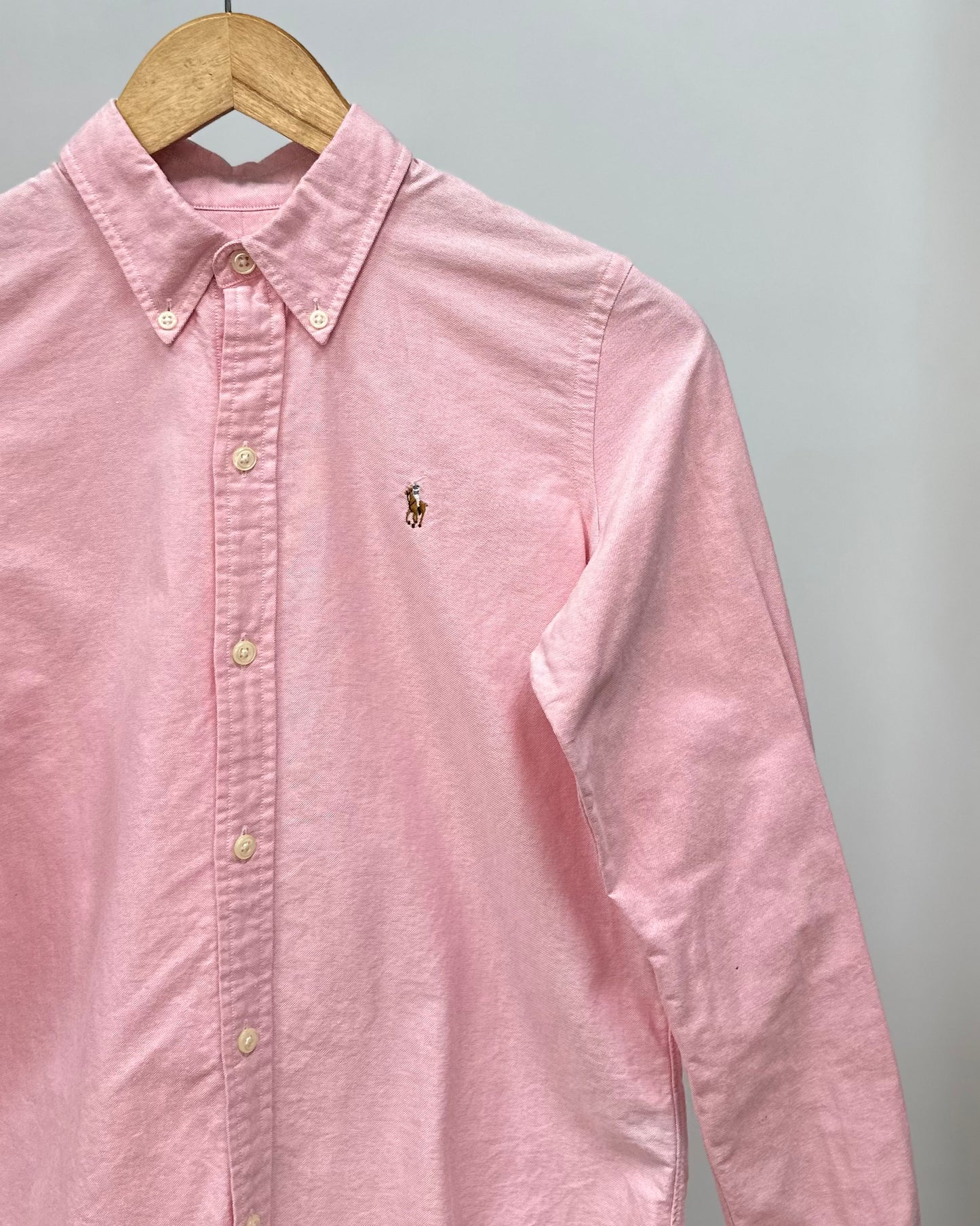 Camisa de mujer Polo Ralph Lauren 🏇🏼 Oxford en color salmon Talla S Entalle Slim Fit