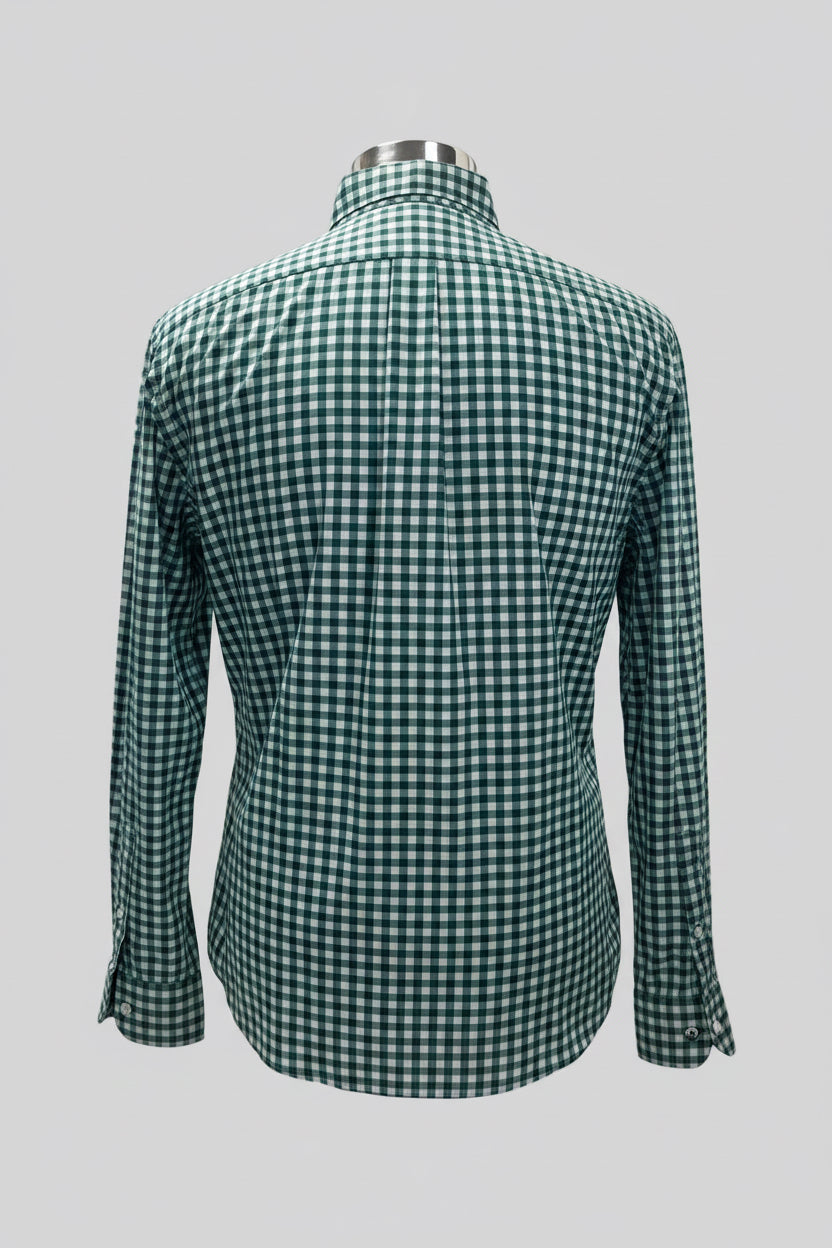 Camisa Vineyard Vines 🐳 de cuadros gingham en color verde oscuro y blanco Talla L Entalle Clásico