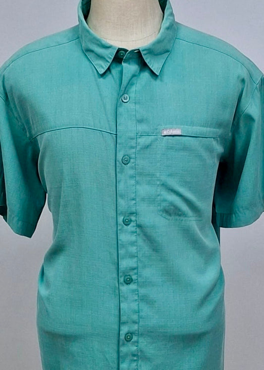 Camisa Columbia 🔹color verde aqua Manga corta Talla XL