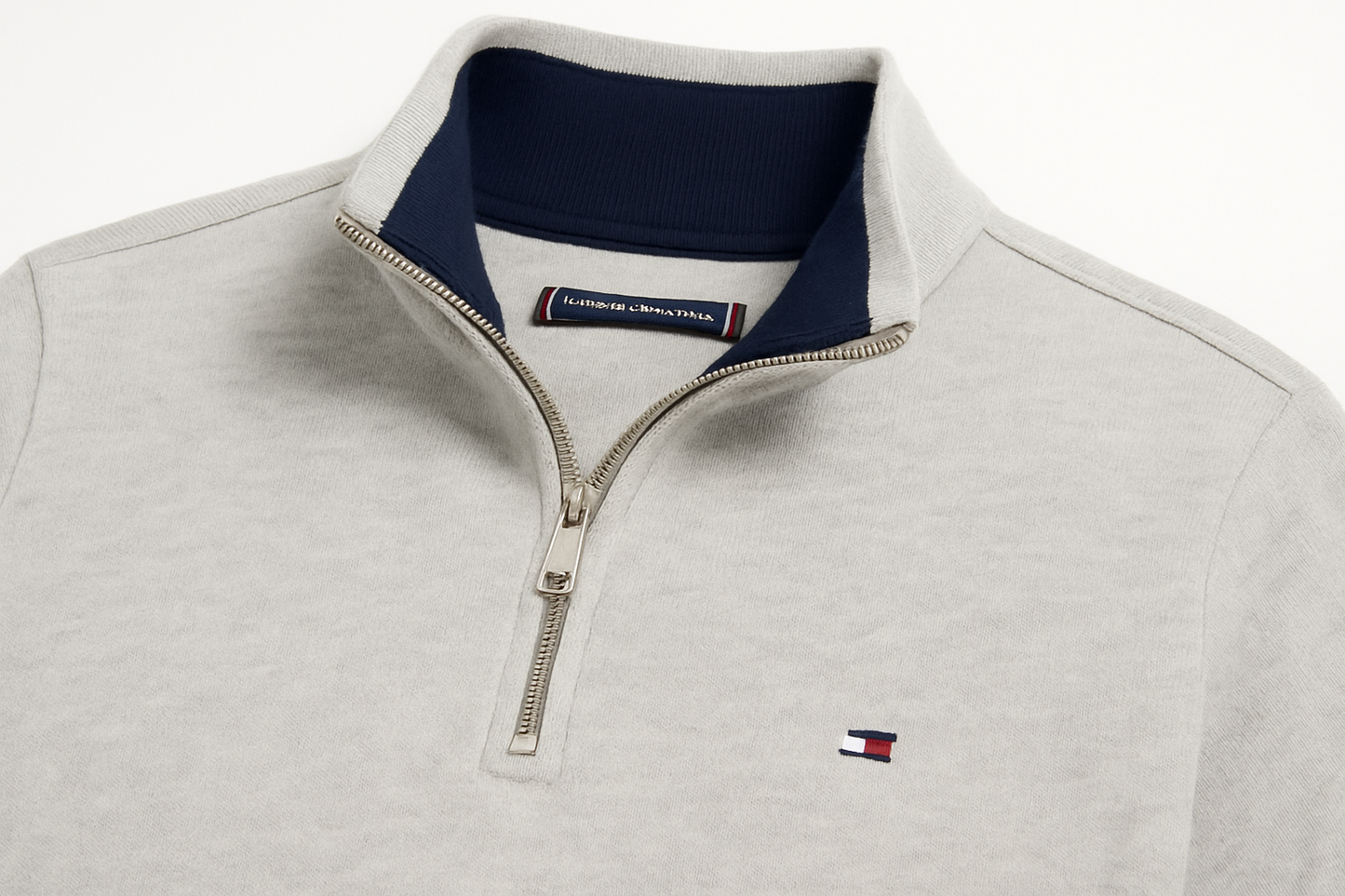 Sueter Jersey Tommy Hilfiger 🇺🇸 Color gris claro Talla S Tela algodón