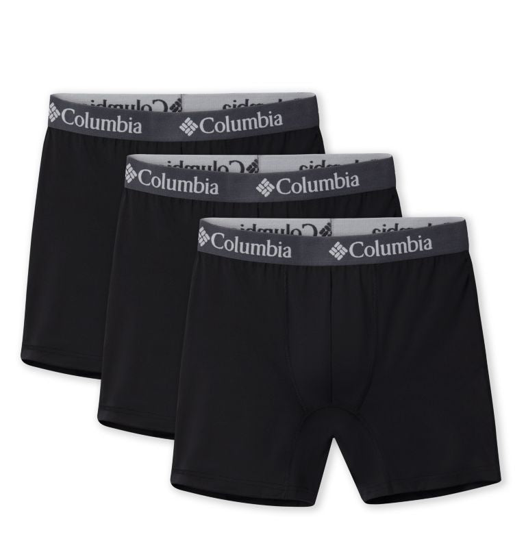 Paquete de 3 Boxers Briefs Columbia 🔷 Tela de algodón stretch color Negro Talla M