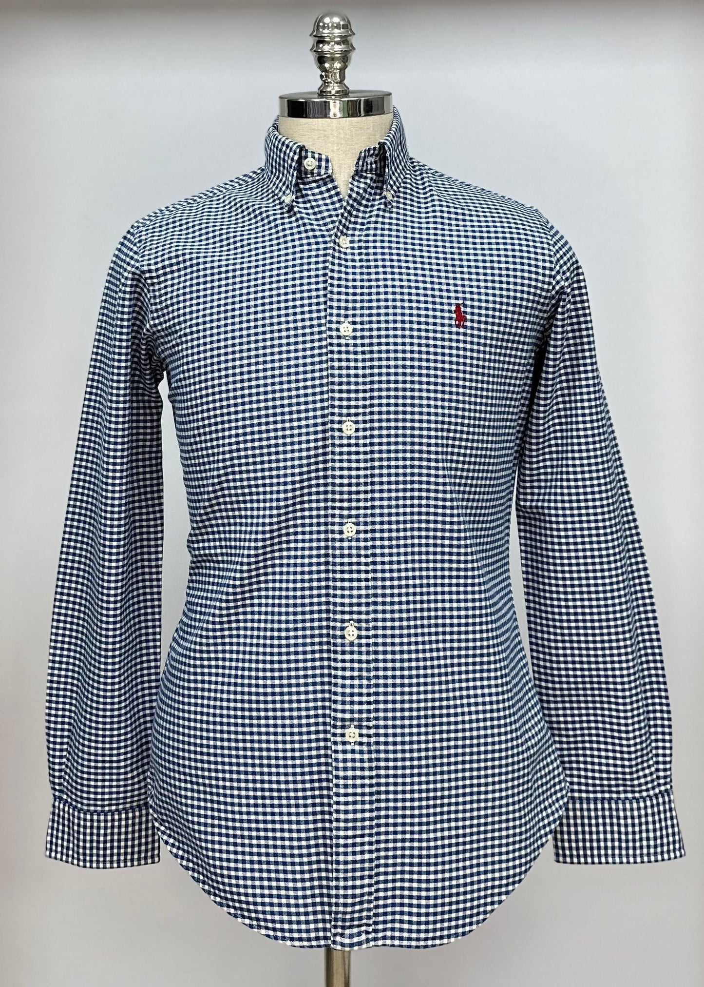 Camisa Polo Ralph Lauren 🏇🏼 Oxford con patron de cuadros gingham azul y blanco Talla M Entalle Clásico
