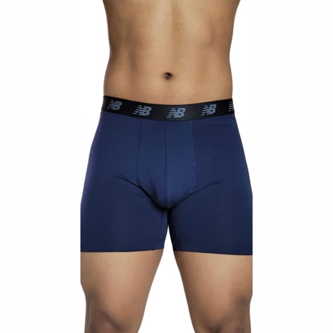 Combo de 5 Boxers Briefs New Balance Tela Performance color Negro, azul y rojo Talla M