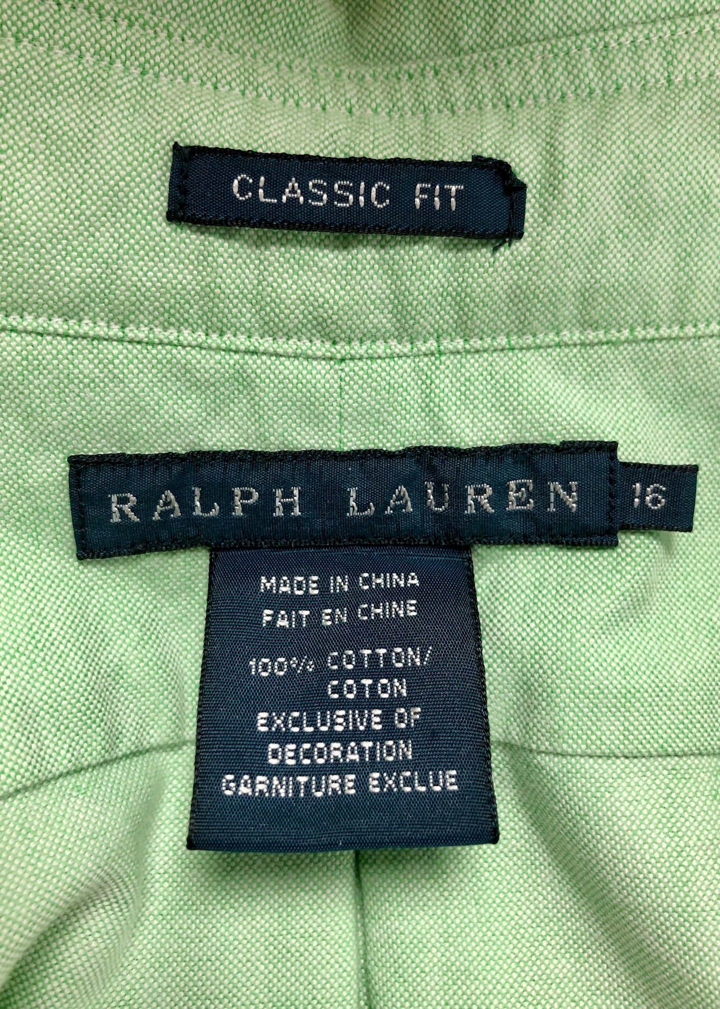 Camisa de mujer Polo Ralph Lauren 🏇🏼 Oxford en color verde claro Talla XL Entalle Clásico
