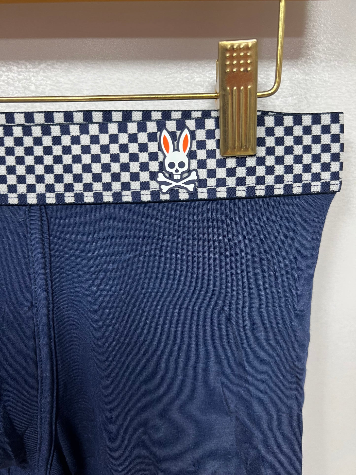 Boxer Briefs Psycho Bunny 🐰 Tela Modal Color azul navy y cintura con diseño de cuadros Talla L