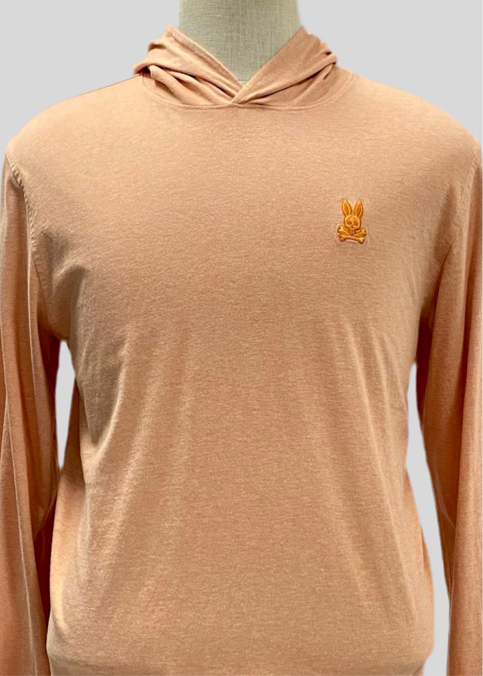 Sueter Jersey con capucha Psycho Bunny 🐰 color naranja claro Talla L Entalle Regular