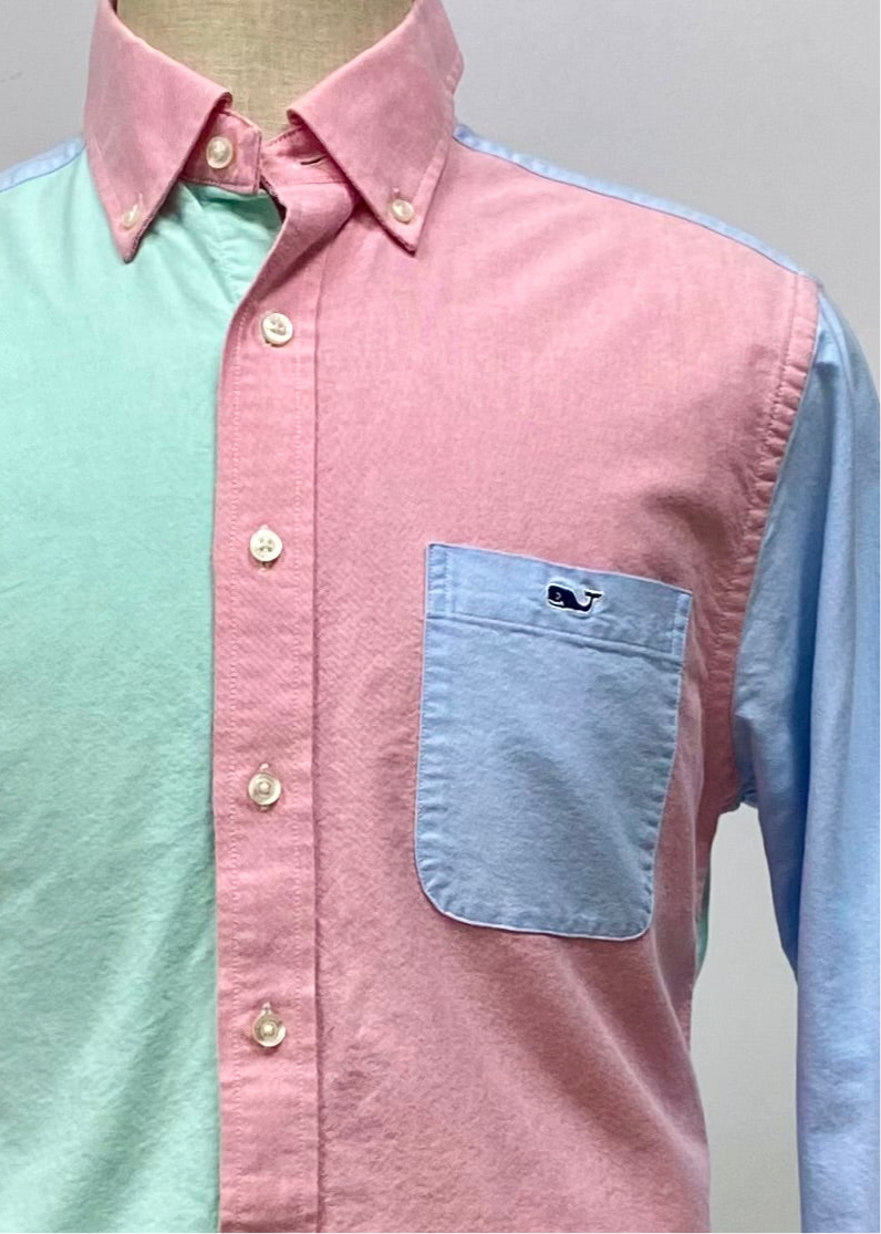 Camisa de botones Vineyard Vines 🐳 Oxford con franjas multicolor Talla M Entalle Slim Fit