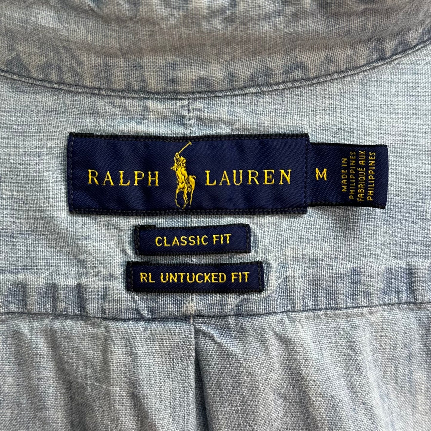 Camisa de botones Polo Ralph Lauren 🏇🏼 de jeans en color Celeste y logo en azul Talla M Entalle Clásico