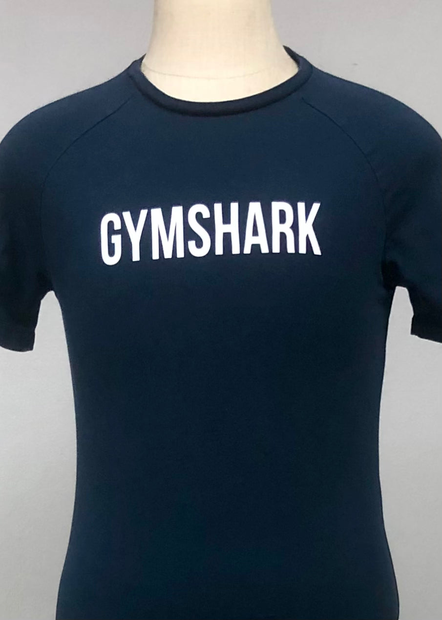 Camiseta de compresión Gymshark 🏋🏽 color azul oscuro y logo en blanco Talla Small