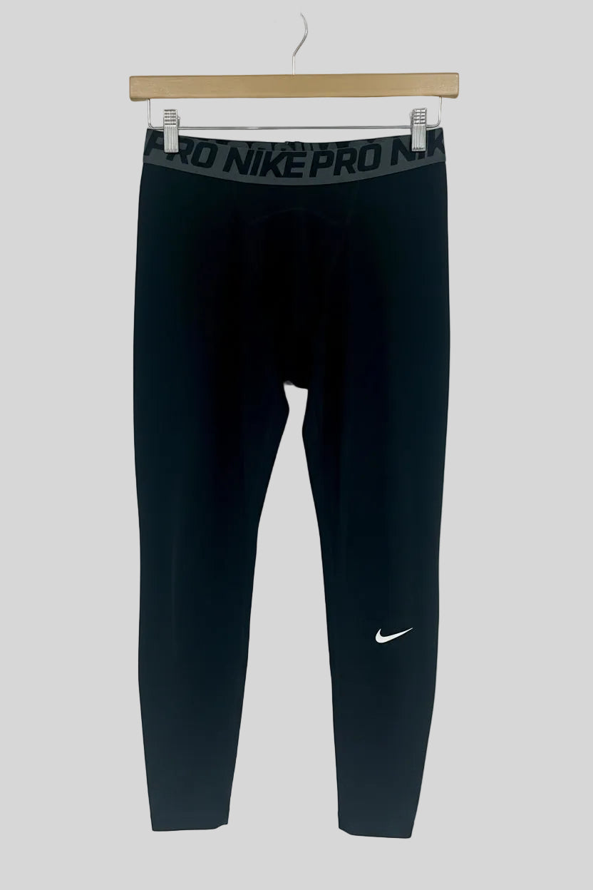 Malla de entrenamiento licra Nike ✔️ Pro Dri-FIT de 3/4 de largo para hombre en Color negro cintura gris Talla XXL