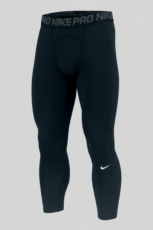 Malla de entrenamiento licra Nike ✔️ Pro Dri-FIT de 3/4 de largo para hombre en Color negro cintura gris Talla XXL
