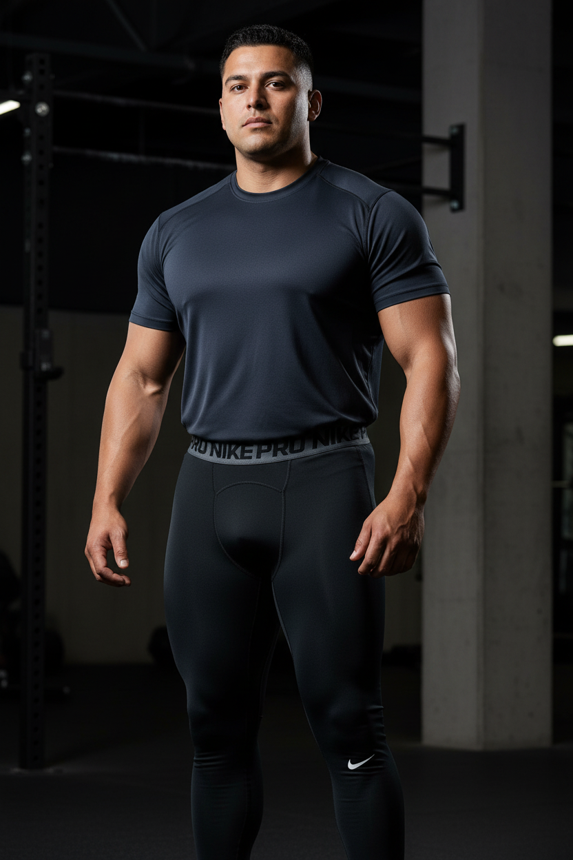 Malla de entrenamiento licra Nike ✔️ Pro Dri-FIT de 3/4 de largo para hombre en Color negro cintura gris Talla XXL