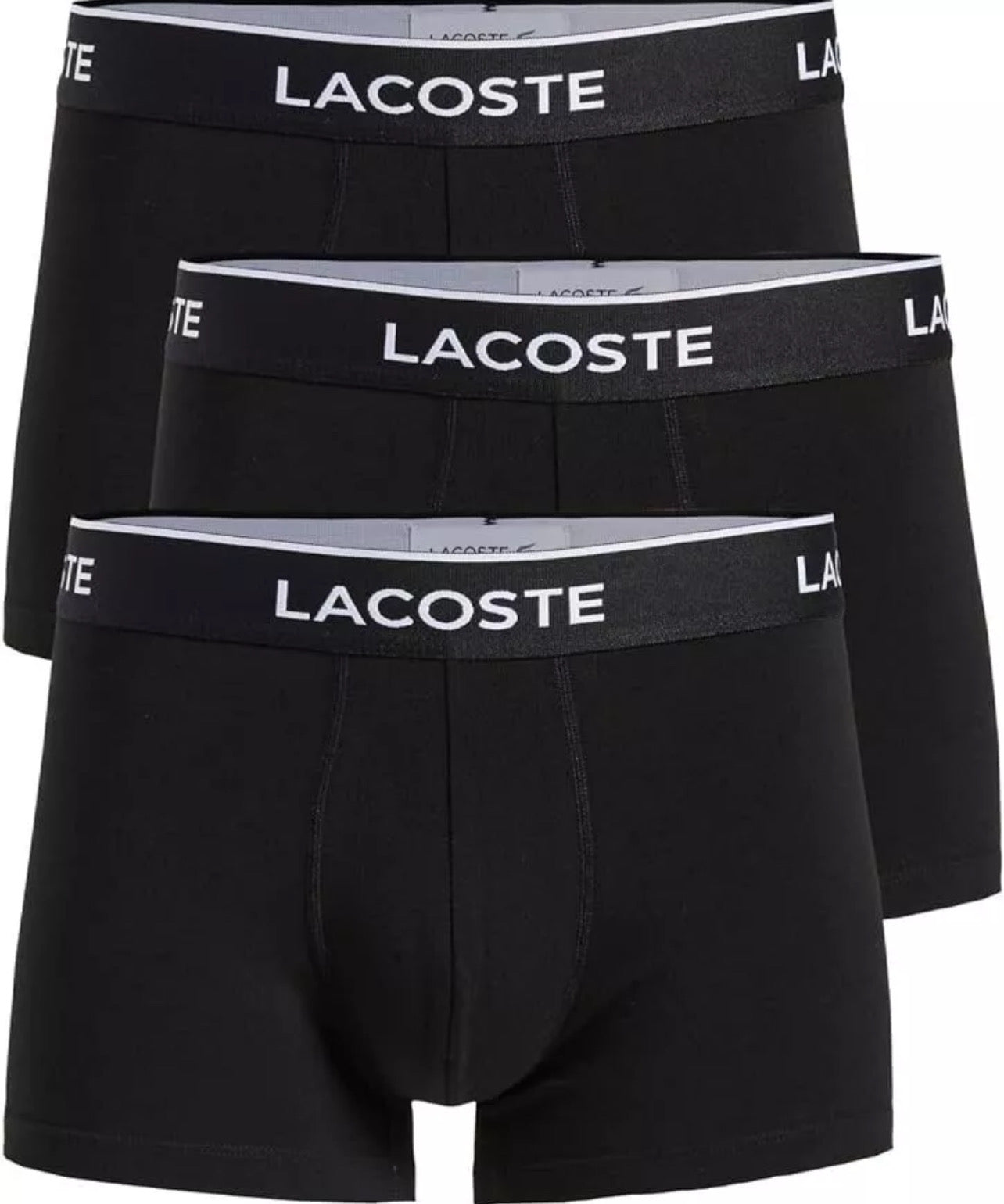 Paquete de 5 Boxer Briefs Lacoste 🐊 Tela algodón stretch color negro Talla M