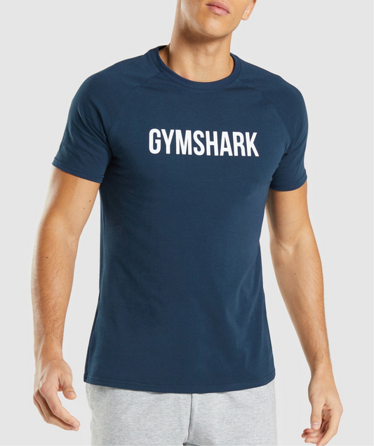 Camiseta de compresión Gymshark 🏋🏽 color azul oscuro y logo en blanco Talla Small