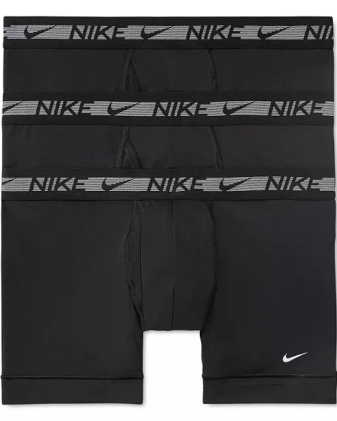 Paquete de 3 Calzoncillos tipo Boxer Nike Dri-Fit Ultra Stretch Micro - Tela dry-fit en color negro Talla XXL