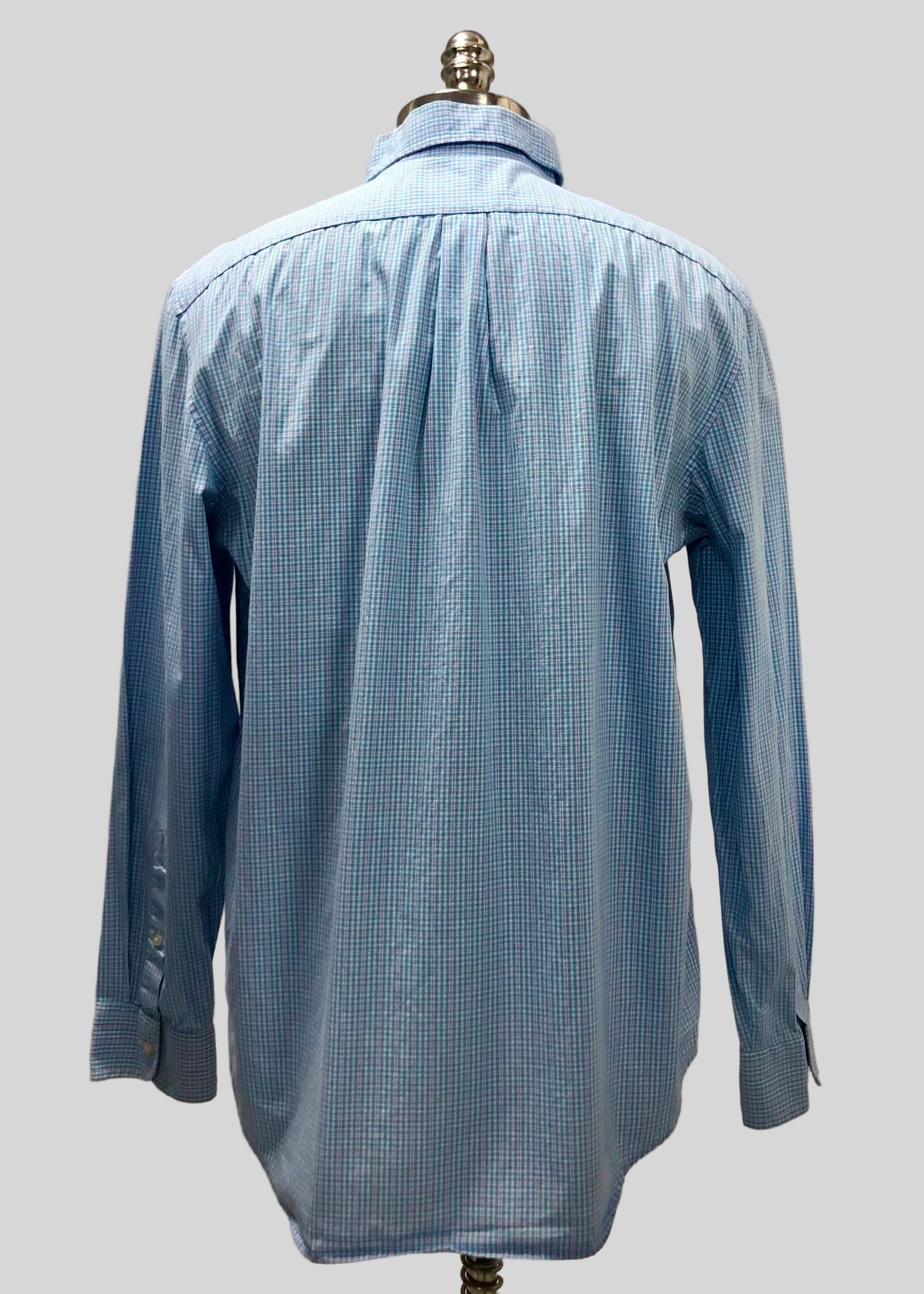 Camisa de botones Vineyard Vines 🐳 de cuadros finos en color celeste, rosado y blanco Talla L Entalle Regular
