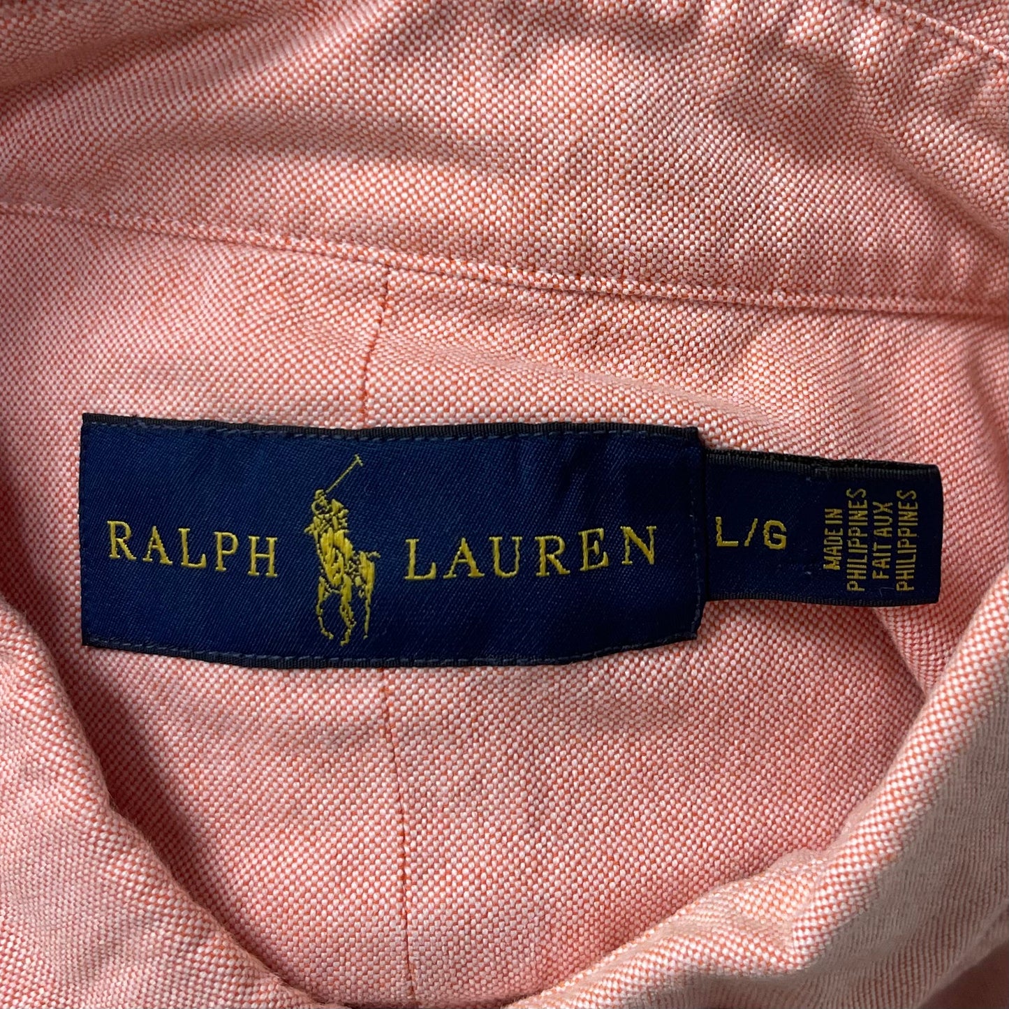 Camisa de botones Polo Ralph Lauren 🏇🏼 Oxford en color salmon Talla L Entalle Regular (ver descripción)