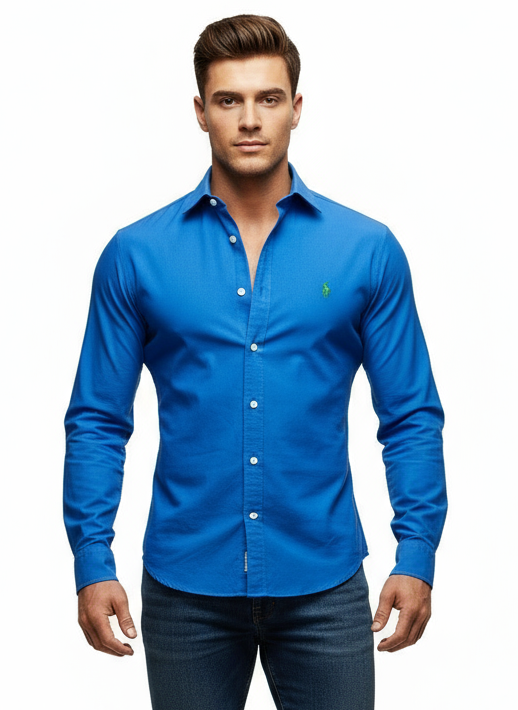 Camisa de botones Polo Ralph Lauren 🏇🏼 Oxford en color azul Talla M Entalle Regular