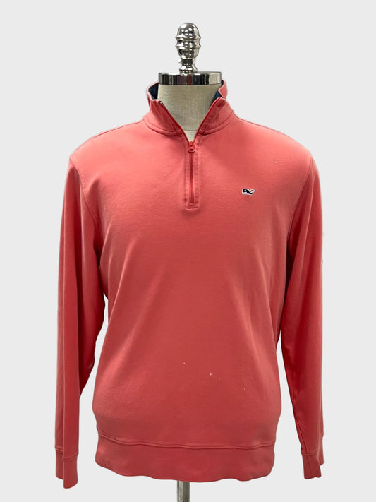 Sueter Jersey Vineyard Vines 🐳 Pima color rosado magenta con logo en blanco Tela algodón Talla M (ver descripción)