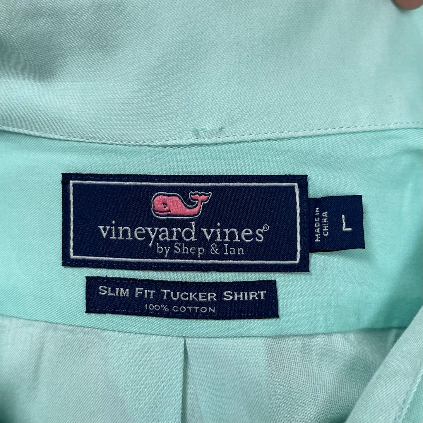 Camisa de botones Vineyard Vines 🐳 Color turquesa claro Talla L Entalle Slim Fit