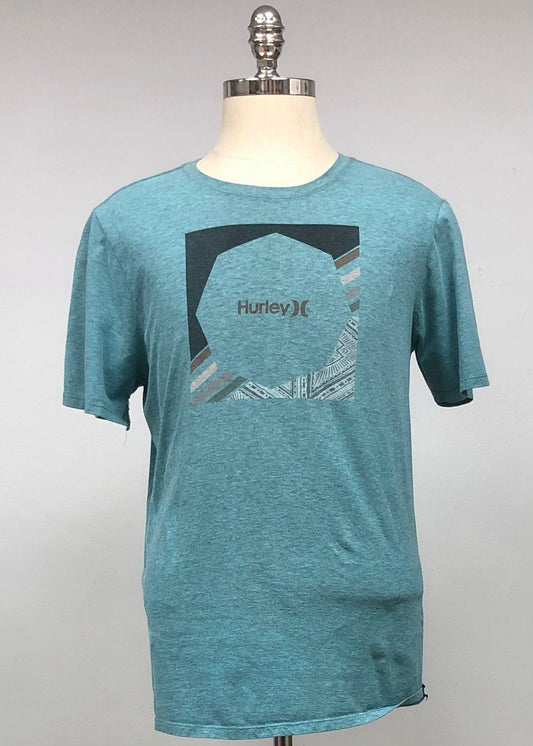 Camiseta cuello redondo Hurley 🏄🏽‍♂️ color verde oscuro y logo en color negro manga corta Talla L