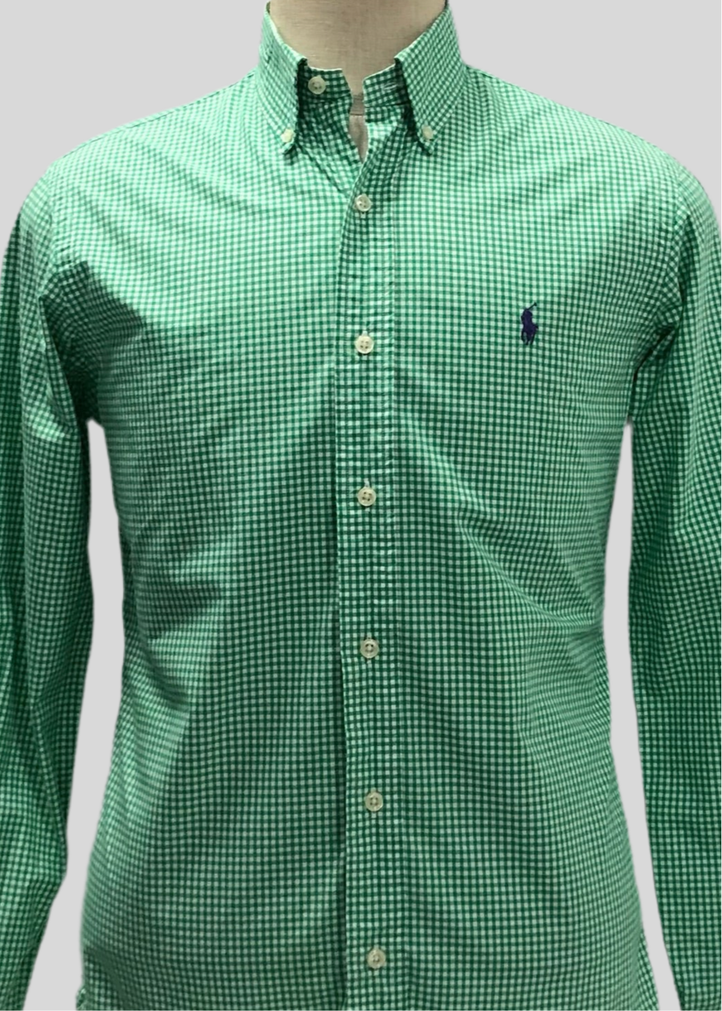 Camisa de botones Polo Ralph Lauren 🏇🏼 de cuadros gingham color verde y blanco Talla S Entalle Regular