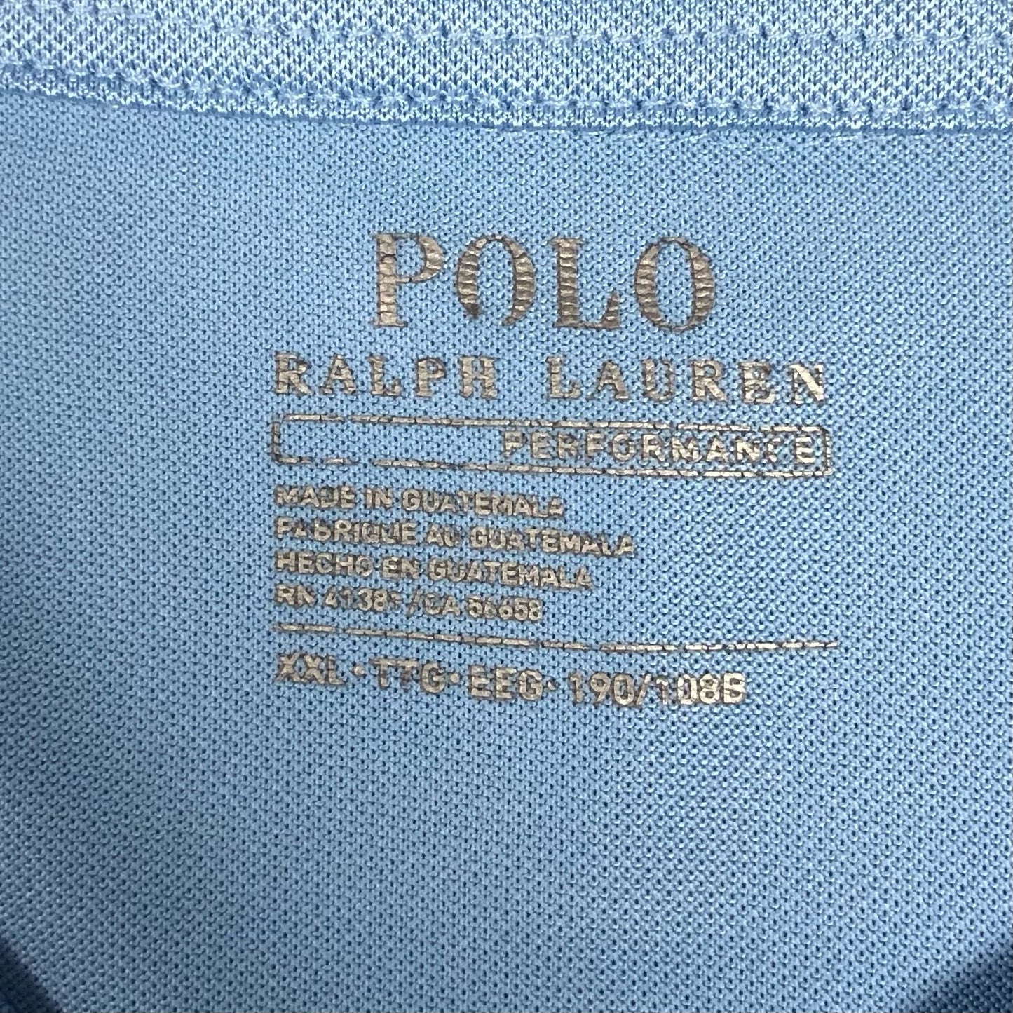 Camiseta Polo Ralph Lauren 🏇🏼 Tela performance color celeste Talla XXL Entalle Regular