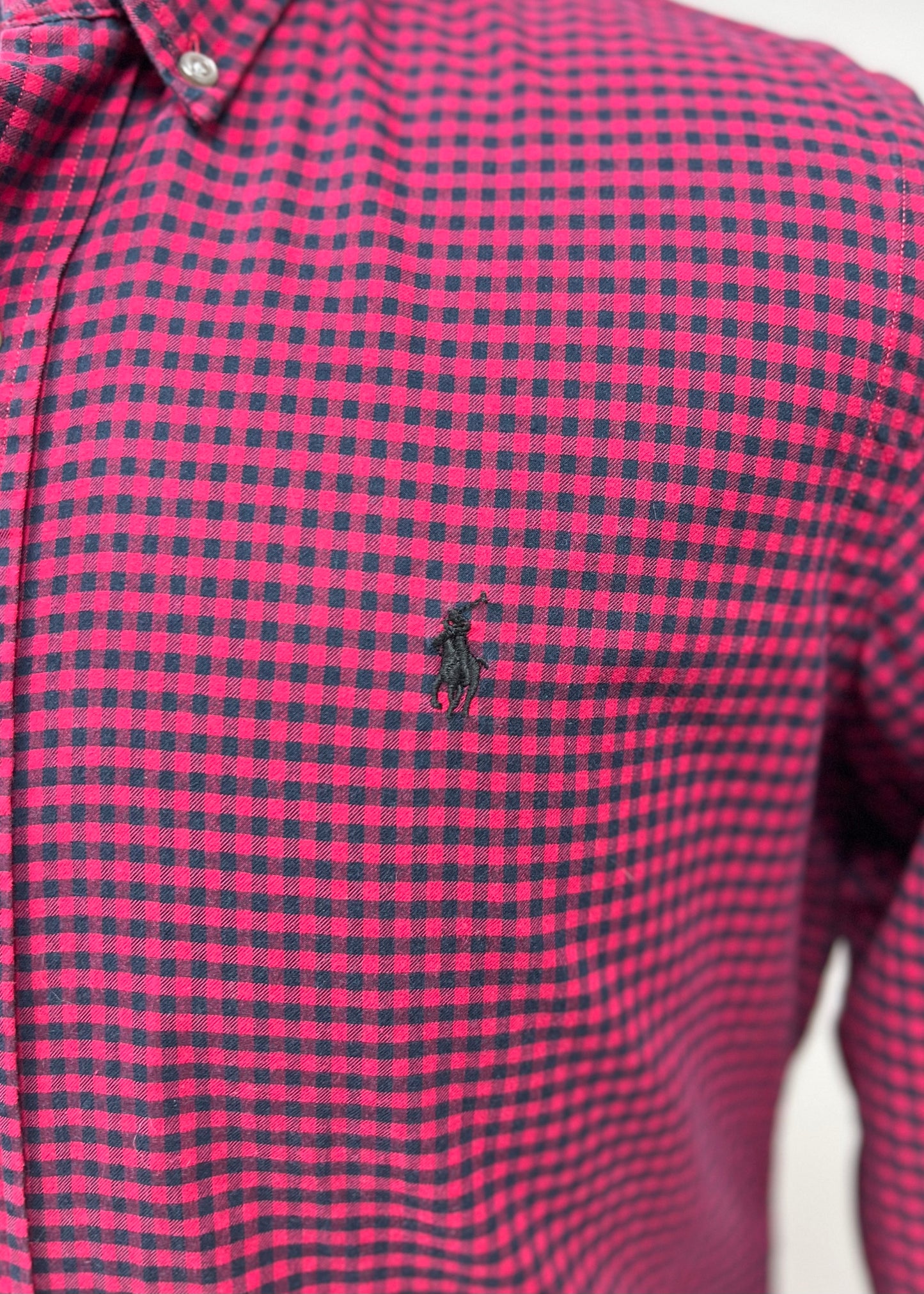 Camisa de botones Polo Ralph Lauren 🏇🏼 de cuadros gingham rojo y negro Talla M Entalle Regular